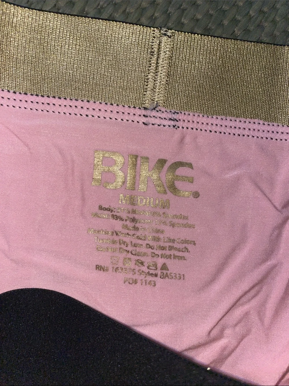 BIKE Men’s Pink Briefs with Black & Gold Waistband
